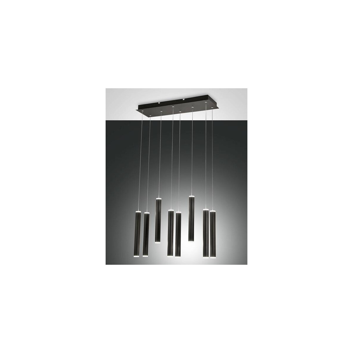 8019282533450 - Fabas Luce Prado LED-Cluster-Pendel-Deckenleuchte aus schwarzem Glas