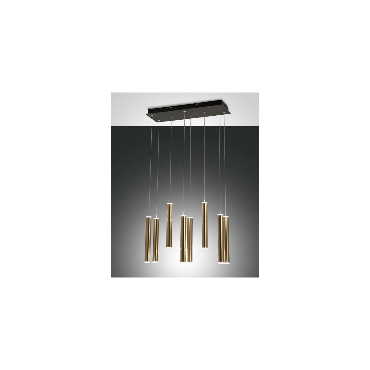 8019282533474 - Fabas Luce Lighting - Fabas Luce Prado LED-Cluster-Pendel-Deckenleuchte Schwarz   Messingglas satiniert