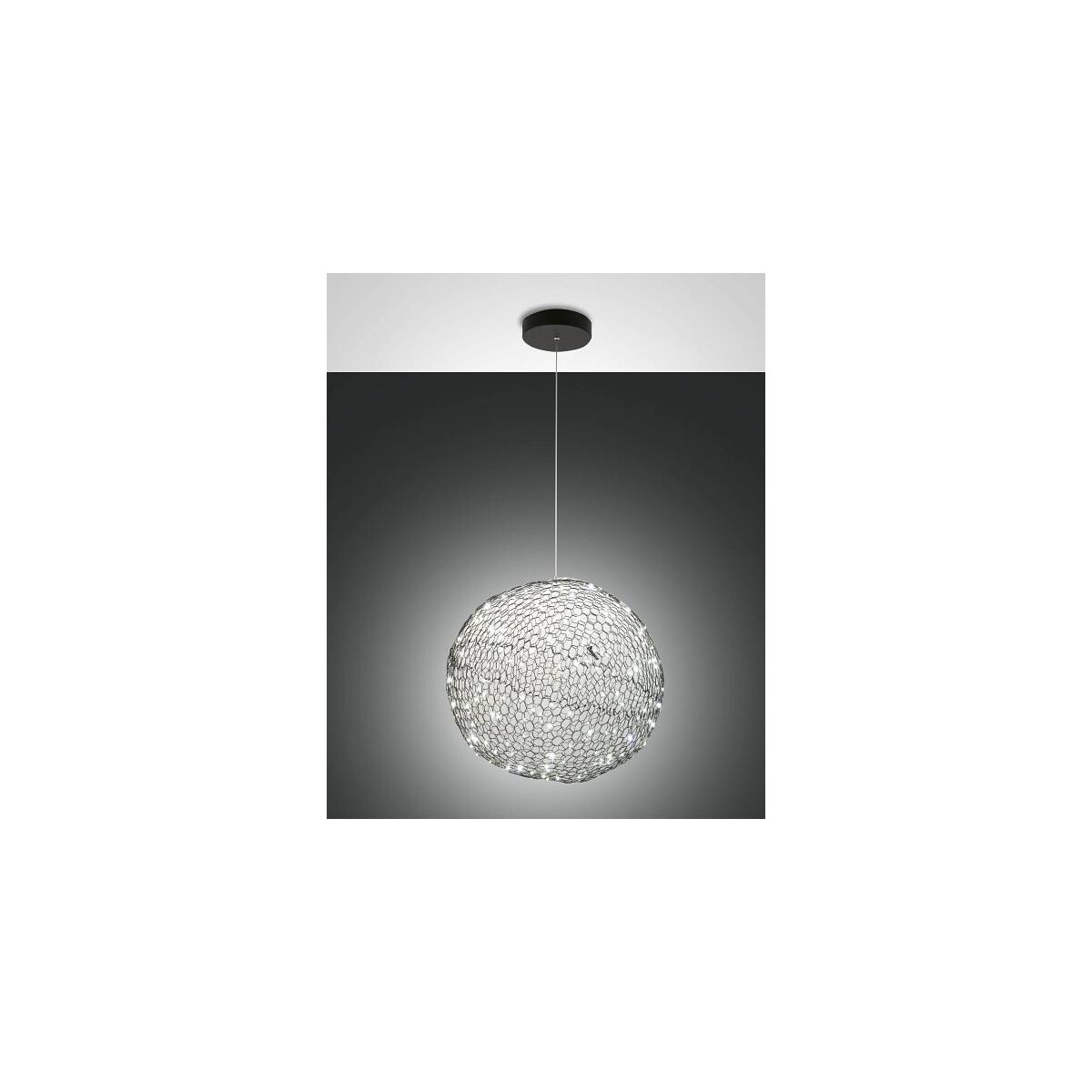 8019282533580 - Fabas Luce Lighting - Fabas Luce Sumter LED-Kugel-Pendel-Deckenleuchte aus schwarzem Glas