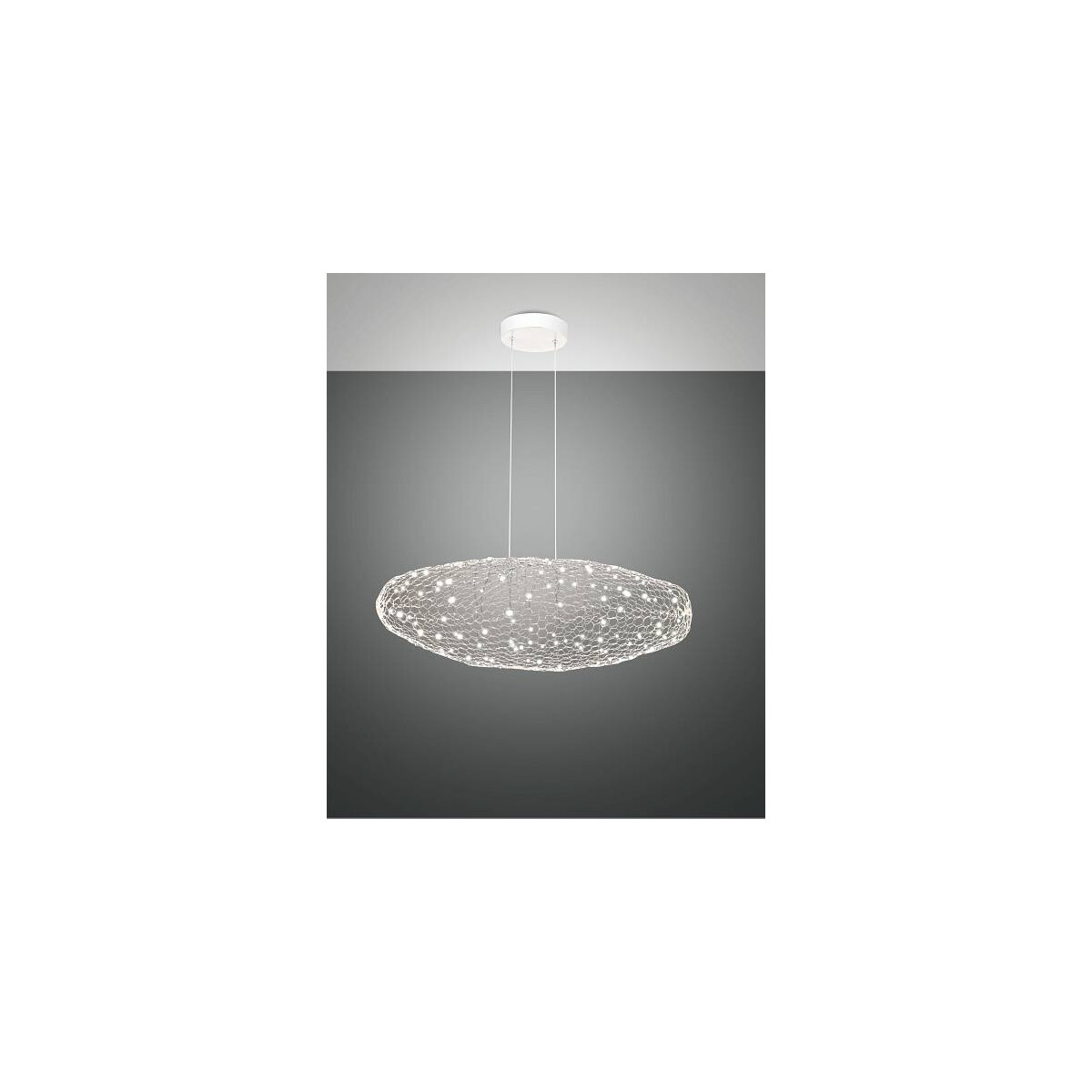 8019282535362 - Fabas Luce Sumter LED-Kugel-Pendel-Deckenleuchte aus weißem Glas