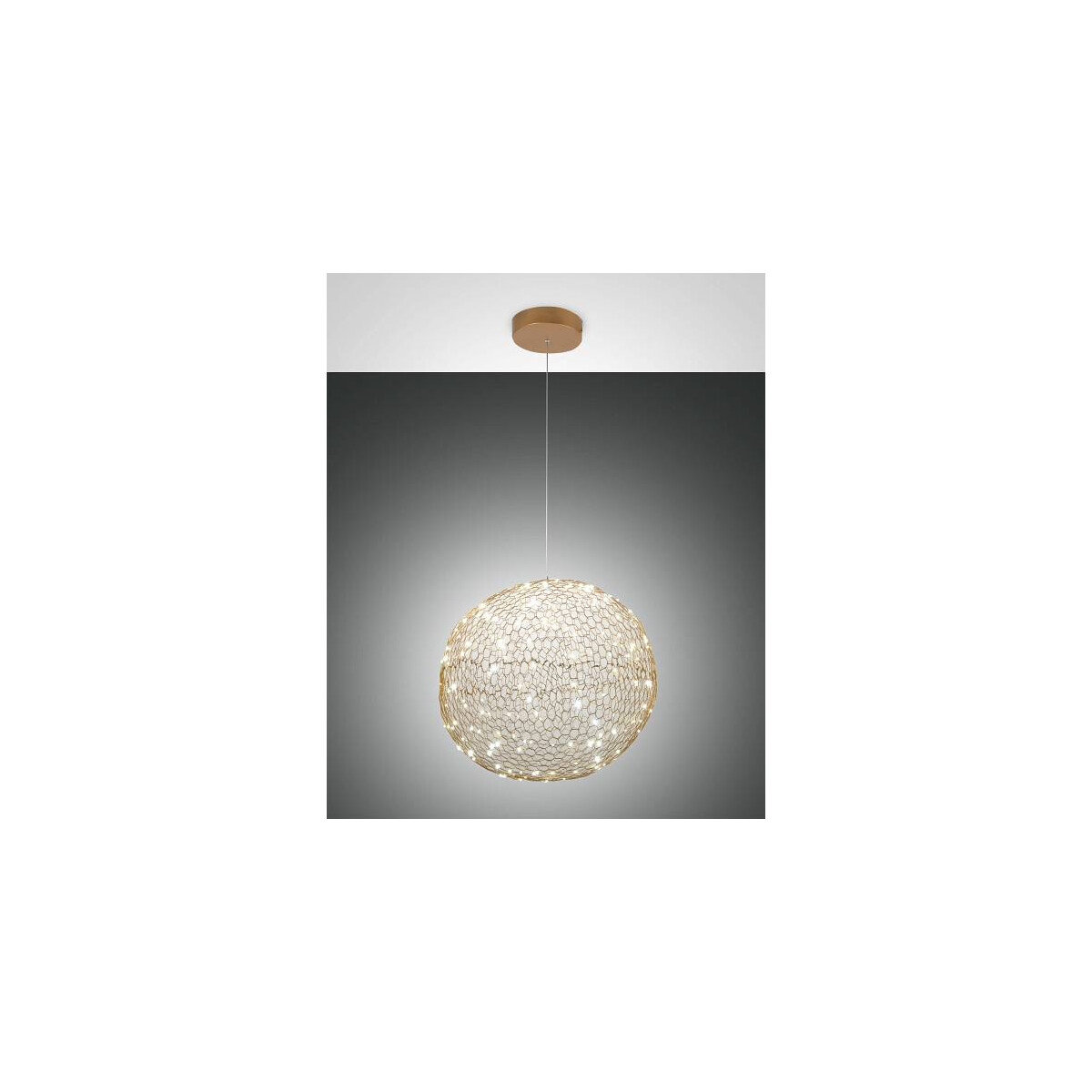 8019282536017 - Fabas Luce Sumter LED-Kugel-Pendel-Deckenleuchte Gold Mattglas