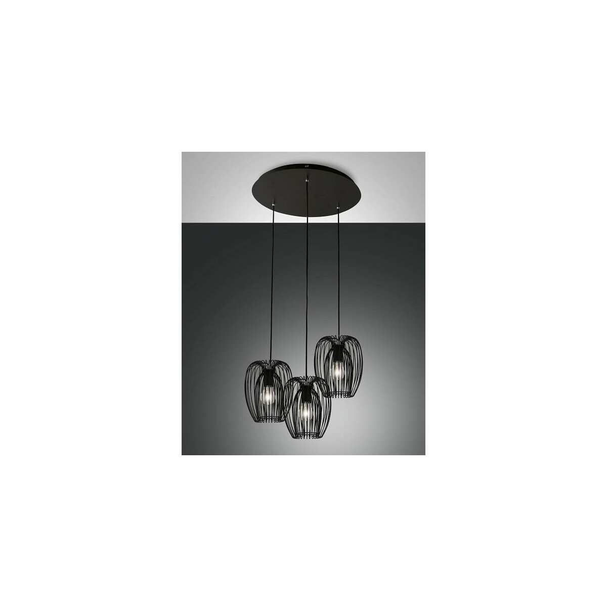 8019282539599 - Pendelleuchte Camp in Schwarz E27 3-flammig - Fabas Luce