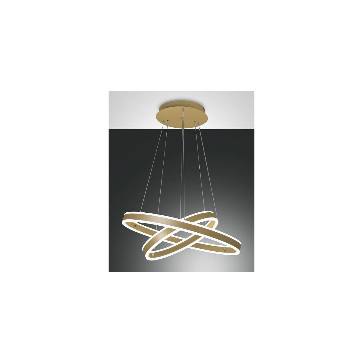 8019282541073 - Palau Pendelleuchte LED 1x66W+1x44W Metall- und Methacrylat Gold edelmatt