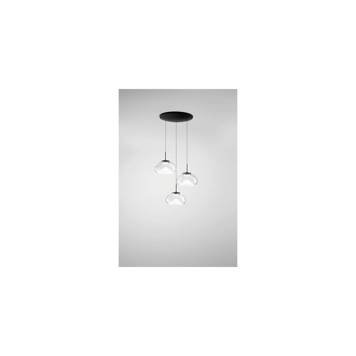 8019282546078 - LED-Hängeleuchte Brena 3-flammig rund transparent CCT