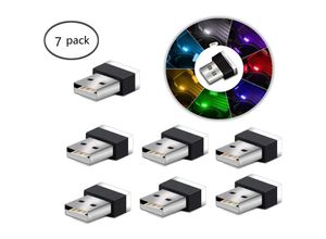 8020052842733 - Tinor - USB-LED-Auto-Innenraum-Umgebungslichter 7-teilige Plug-in-5-V-Universal-Mini-LED-USB-Lichter für den Kofferraum-Innenraum