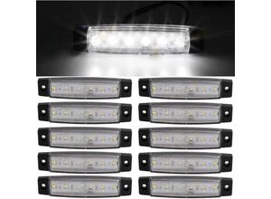 8020052842825 - 10 Stück 38 6 LED-Seiten-12-V-LED-Markierungs-Anhänger-Umrissleuchten für lkw Markierungsleuchte bernsteinfarben hintere