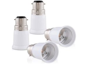 8020052844256 - 4x Fassungsadapter - B22 auf E27 Fassungskonverter - Bajonettsockel-Lampenfassungsadapter für Halogen-LED-Leuchtmittel 8020052844256 - 4x Fassungsadapter - B22 auf E27 Fassungskonverter - Bajonettsockel-Lampenfassungsadapter für Halogen-LED-Leuchtmittel