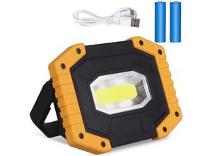 8020052845727 - Memkey - Wiederaufladbares LED-Flutlicht 20 w usb 1200 lm LED-Arbeitsscheinwerfer Baustellen-Flutlicht COB-Campinglampen wasserdicht tragbar