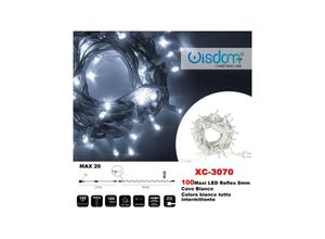 8021000013694 - Trade Shop Traesio - lichterkette 100 glühwürmchen led lichter weiss farbe alle intermittierend XC-3070