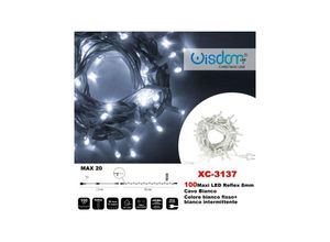 8021000013724 - Trade Shop Traesio - 100-LIGHTS led glühwürmchen lichterkette fest weiss + intermittierend weiss XC-3137