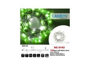 8021000013755 - Trade Shop Traesio - lichterkette 100 glühwürmchen led leuchten stetig grün + blinkend weiss XC-3143