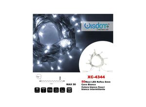 8021000013786 - Trade Shop Traesio - lichtkette 50 glühwürmchen led lichter fest weiss + intermittierend weiss XC-4344