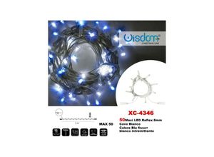 8021000013809 - Trade Shop Traesio - lichterkette 50 firefly led lichter blau fest + weiss intermittierend XC-4346