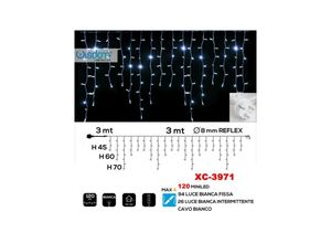 8021000013953 - Trade Shop Traesio - weihnachtslichtvorhang 120LED gleichmässiges weisses licht + blinkendes weisses licht XC-3971