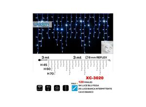 8021000013960 - Trade Shop Traesio - weihnachtslichtvorhang 120 led blaues gleichmässiges licht + blinkendes weisses licht XC-3020