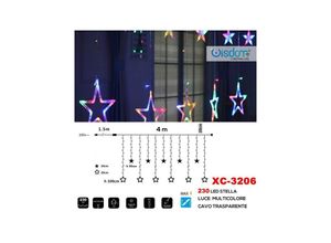 8021000014110 - Trade Shop Traesio - weihnachtsvorhang licht 230LED stern licht mehrfarbig transparentes kabel XC-3206