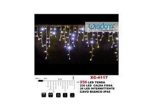 8021000014172 - Trade Shop Traesio - weihnachtslicht vorhang 256 led warmes licht gleichmässig + blinkend IP44 XC-4117