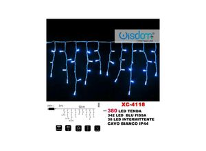 8021000014189 - Trade Shop Traesio - weihnachtslichtvorhang 380 led blau leuchtet gleichmässig + blinkend IP44 XC-4118