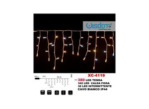 8021000014196 - Trade Shop Traesio - weihnachtsvorhang lampe 380 leds warmes licht gleichmässig + blinkend IP44 XC-4119
