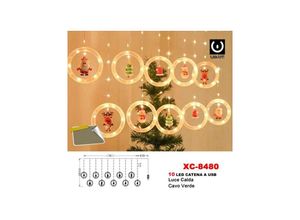 8021000014240 - Trade Shop Traesio - weihnachtslichtvorhang 100 led usb kette warmes licht grünes kabel XC-8480