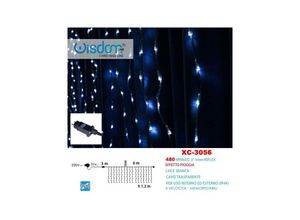 8021000014295 - Trade Shop Traesio - weihnachtslicht vorhang 480 mini led regen effekt weisses licht IP44 XC-3056