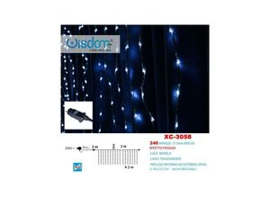 8021000014318 - Trade Shop Traesio - weihnachtslicht vorhang 240 mini led regen effekt weisses licht IP44 XC-3058