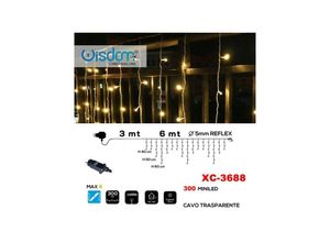 8021000014325 - Trade Shop Traesio - weihnachtslichtvorhang 300 mini led warmes licht transparentes kabel XC-3688