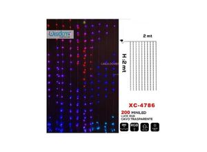 8021000014417 - Trade Shop Traesio - weihnachtslichtvorhang 200 led rgb licht transparent kabel 8 lichtspiele XC-4786