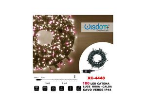 8021000014448 - Trade Shop Traesio - lichterkette 180 led glühwürmchen licht rosa + warmes grün kabel IP44 XC-4448