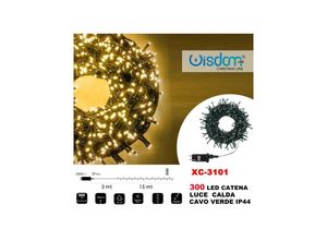 8021000014493 - Trade Shop Traesio - lichterkette 300 led glühwürmchen warmes licht grünes kabel IP44 XC-3101