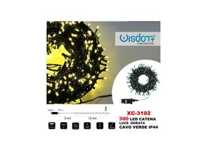 8021000014509 - Trade Shop Traesio - lichterkette 300 led glühwürmchen goldenes licht grünes kabel IP44 XC-3102