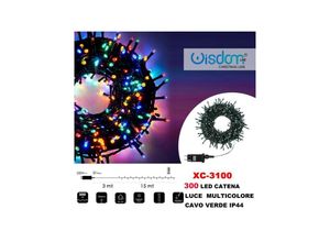 8021000014516 - Trade Shop Traesio - lichterkette 300 led glühwürmchen licht mehrfarbig grün kabel IP44 XC-3100