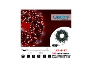 8021000014561 - Trade Shop Traesio - 300-LIGHTS led glühwürmchen lichterkette weiss + rot kabel grün IP44 XC-4137