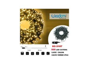 8021000014585 - Trade Shop Traesio - lichterkette 500 led glühwürmchen warmes licht grünes kabel IP44 XC-3107