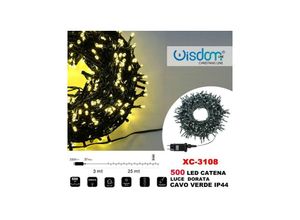 8021000014592 - Trade Shop Traesio - lichterkette 500 led glühwürmchen goldenes licht grünes kabel IP44 XC-3108