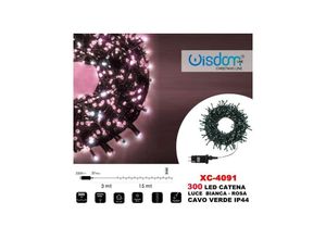 8021000014646 - Trade Shop Traesio - lichterkette 300 led glühwürmchen lichter weiss + rosa kabel grün IP44 XC-4091 8021000014646 - Trade Shop Traesio - lichterkette 300 led glühwürmchen lichter weiss + rosa kabel grün IP44 XC-4091