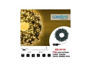 8021000014677 - Trade Shop Traesio - lichterkette 720 led glühwürmchen warmes licht grünes kabel IP44 XC-3114