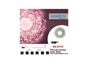 8021000014776 - Trade Shop Traesio - lichterkette 500 led glühwürmchen licht rosa transparentes kabel IP44 XC-3173