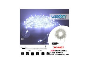 8021000014813 - Trade Shop Traesio - lichterkette 300 led glühwürmchen weisslicht transparentes kabel IP44 XC-4807