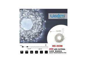 8021000014875 - Trade Shop Traesio - lichterkette 200 led glühwürmchen weisslicht transparentes kabel IP20 XC-3338