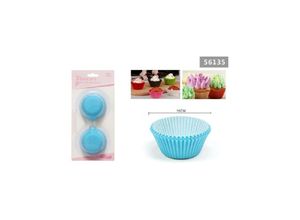 8021000037560 - Satz Von 2 Packungen Mit 50 Papier Cupcake-Formen 10cm Hellblau Cupcakes Muffins 56135