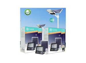 8021000043882 - Trade Shop Traesio - led-strahler photovoltaik-solarpanel 60W mit twilight IP67 LED-9014