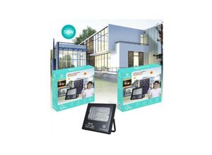 8021000043899 - Trade Shop Traesio - led-strahler photovoltaik-solarpanel 100W mit twilight IP67 LED-9015