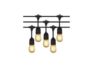 8021000052600 - Trade Shop Traesio - lichterkette outdoor IP44 cascade lampholder string 10XE27 11MT st-ap Schwarz - Schwarz