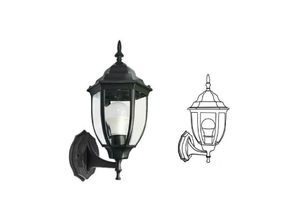 8021000053973 - Trade Shop Traesio - antique garten latern wall lamp outdoor retro wall light ES09 Schwarz - Schwarz