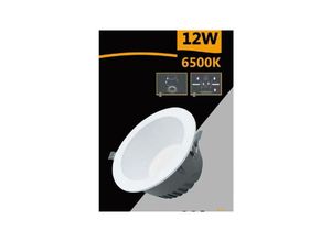 8021000108420 - Trade Shop Traesio - smd led einbaustrahler rund 12 watt 1100 lumen licht 4000K 6500K GL-AG12 Kühles Weiß - Kühles Weiß