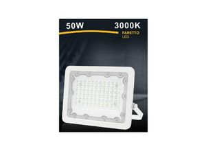 8021000109199 - Trade Shop Traesio - led-leuchtturm 50 w ultra slim weisses natürliches licht für den aussenbereich 4000 k kalt 6500 k FS50W-B Warmes Weiß - Warmes