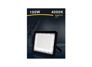 8021000109267 - Trade Shop Traesio - 100W led-scheinwerfer ultra slim aussen schwarz IP65 licht 6500K 4000K 3000K FS100W-N Naturweiß - Naturweiß