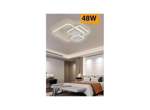 8021000111284 - DECKENLAMPE LED DECKENLEUCHTE 48 W MODERN 3 QUADRATISCHE LEUCHTE 6500K 4000K C31 Warmes Weiß - Warmes Weiß