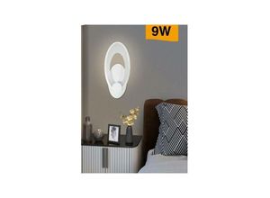 8021000111413 - Trade Shop Traesio - led oval wandleuchte 9 watt weiss drei lichtfarben E25-3C